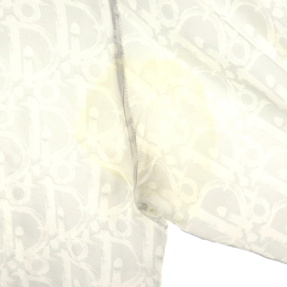 DIOR(ディオール) 21SS オブリーク 総柄 シルク 比翼 長袖シャツ ホワイト 013C502A5141