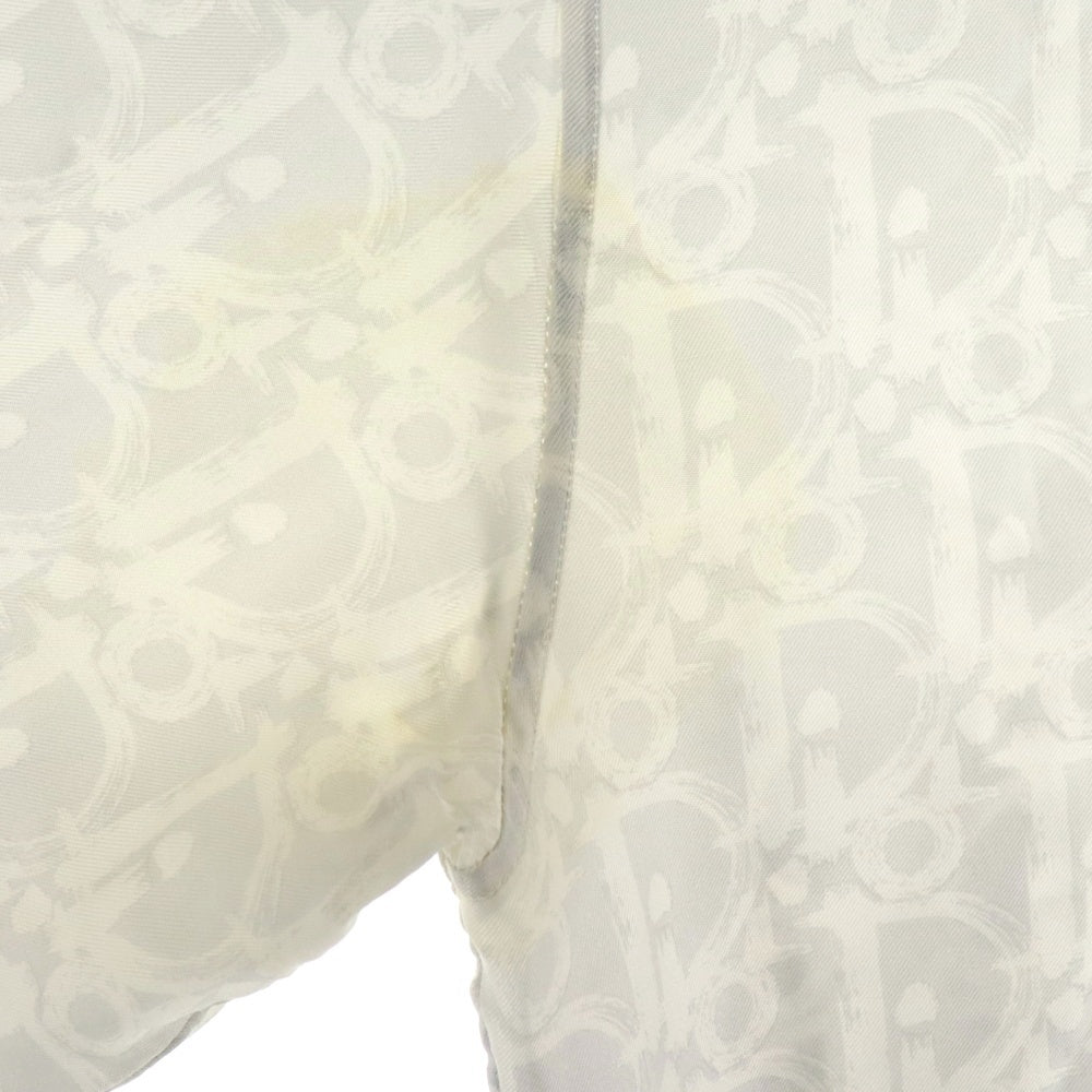 DIOR(ディオール) 21SS オブリーク 総柄 シルク 比翼 長袖シャツ ホワイト 013C502A5141