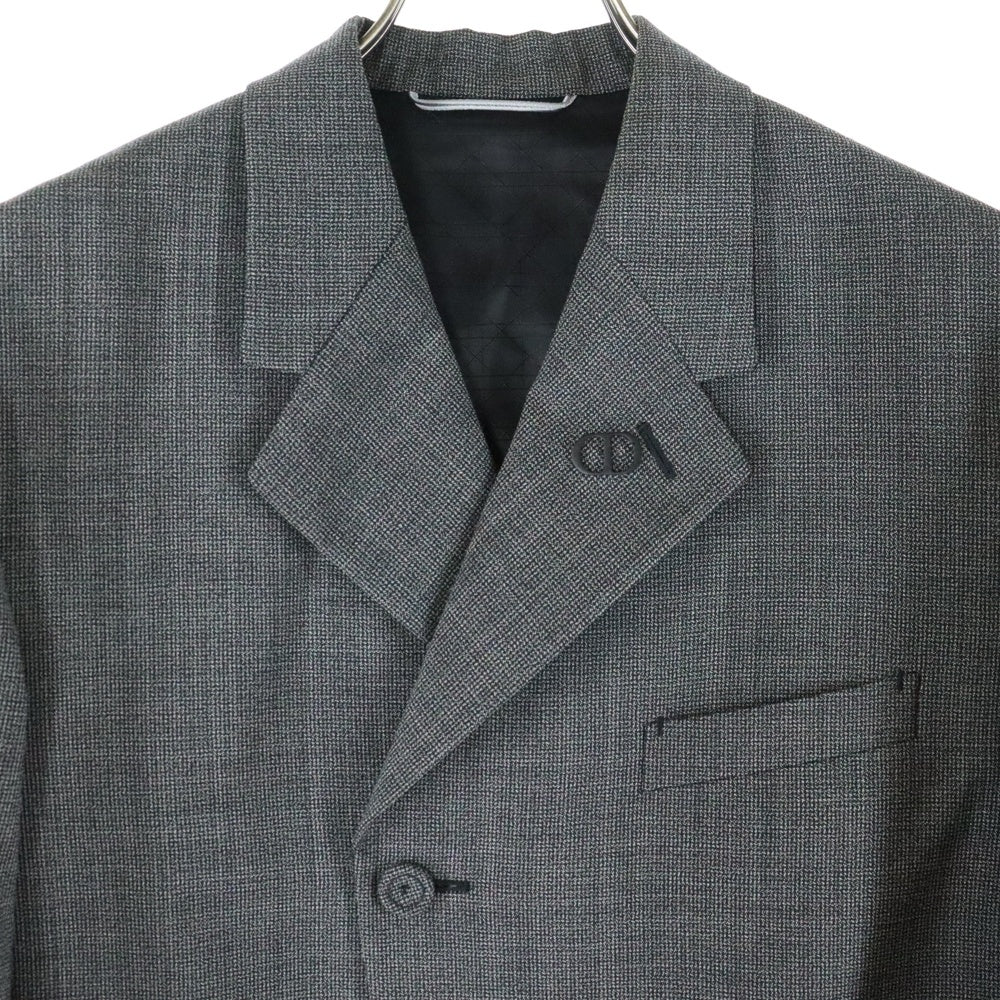 DIOR(ディオール) CD ロゴ ノッチドラペル 3B テーラードジャケット チャコールグレー 113C278A4994