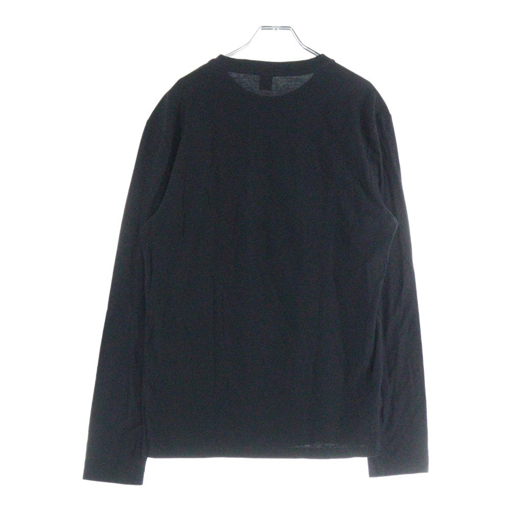 Berluti(ベルルッティ) パイル地ロゴ クルーネック 長袖Tシャツ カットソー ブラック