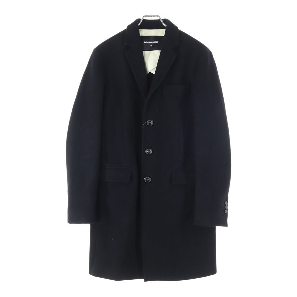 DSQUARED2(ディースクエアード) 15AW ウール チェスターコート ロングコート ブラック S74AA0078