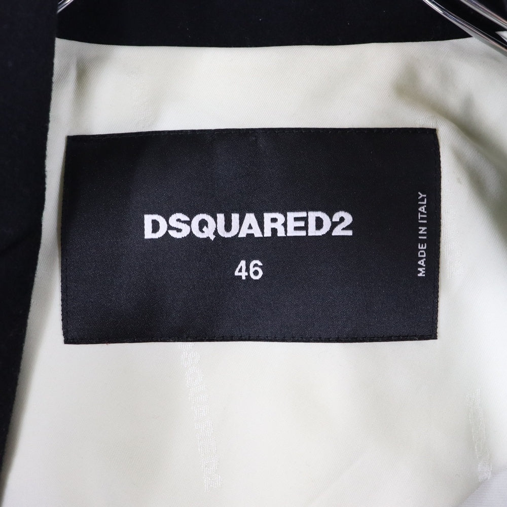 DSQUARED2(ディースクエアード) 15AW ウール チェスターコート ロングコート ブラック S74AA0078