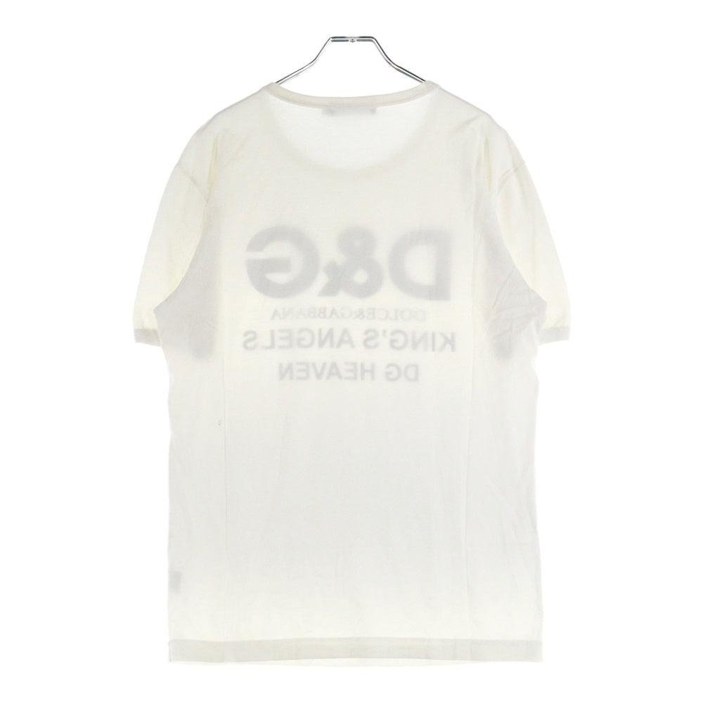 DOLCE & GABBANA(ドルチェアンドガッバーナ) ロゴプリント クルーネック 半袖Tシャツ カットソー ホワイト G8IV0T