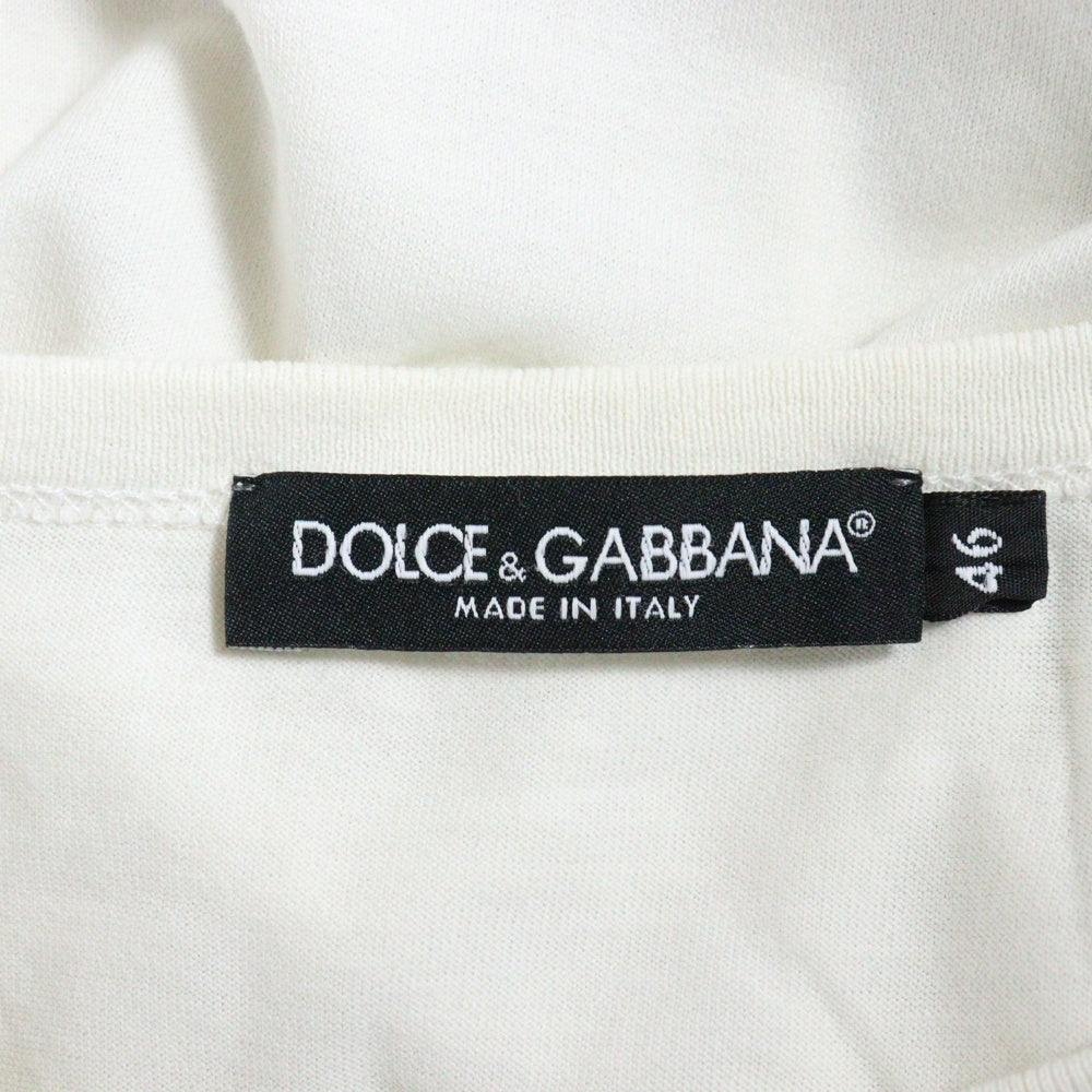 DOLCE & GABBANA(ドルチェアンドガッバーナ) ロゴプリント クルーネック 半袖Tシャツ カットソー ホワイト G8IV0T