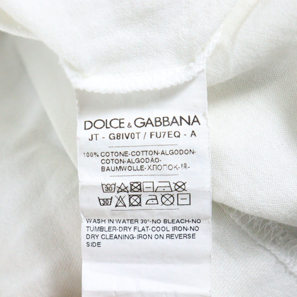 DOLCE & GABBANA(ドルチェアンドガッバーナ) ロゴプリント クルーネック 半袖Tシャツ カットソー ホワイト G8IV0T