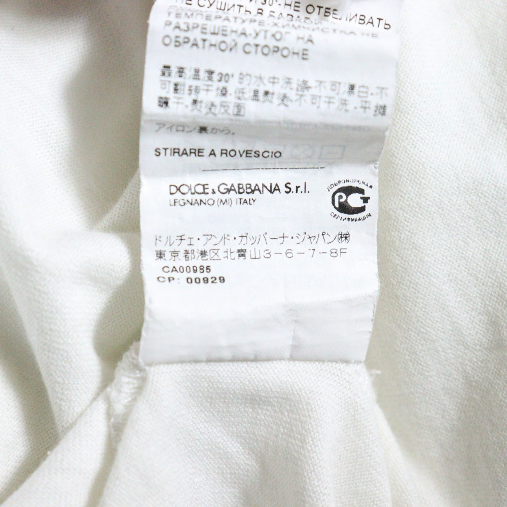 DOLCE & GABBANA(ドルチェアンドガッバーナ) ロゴプリント クルーネック 半袖Tシャツ カットソー ホワイト G8IV0T