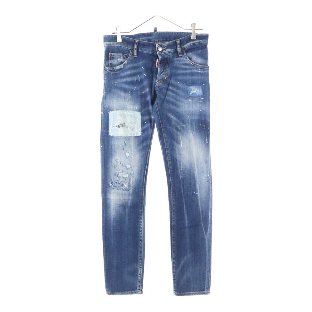 DSQUARED2(ディースクエアード) 15SS CLEMENT JEAN ボタンフライ ダメージ加工 デニム ジーンズ スキニーパンツ インディゴ S74LA0703
