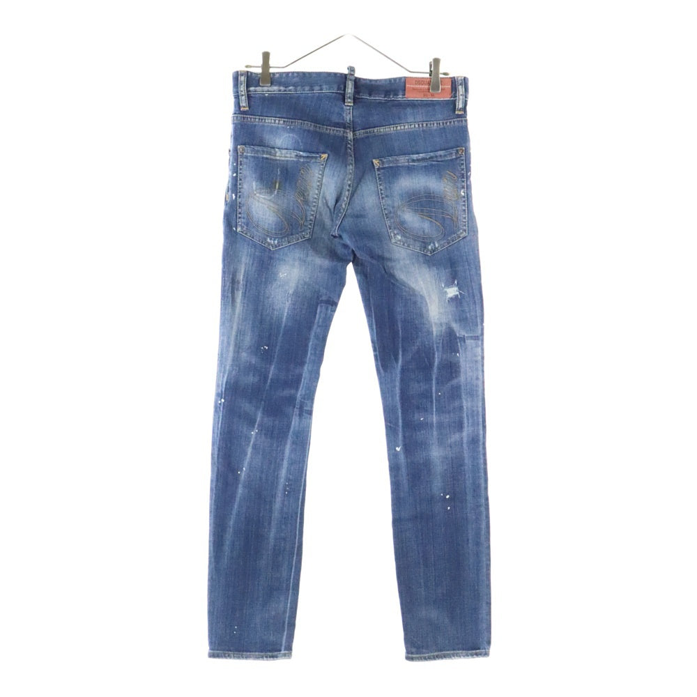 DSQUARED2(ディースクエアード) 15SS CLEMENT JEAN ボタンフライ ダメージ加工 デニム ジーンズ スキニーパンツ インディゴ S74LA0703