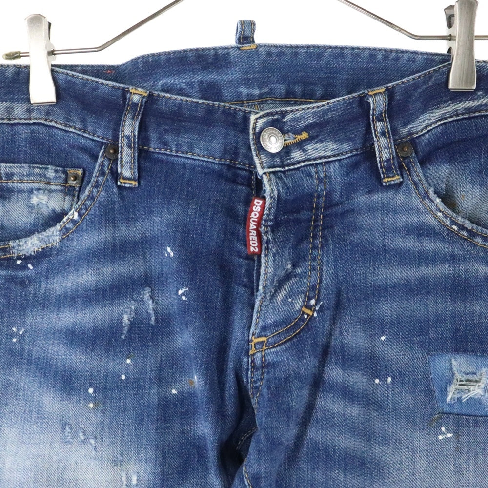 DSQUARED2(ディースクエアード) 15SS CLEMENT JEAN ボタンフライ ダメージ加工 デニム ジーンズ スキニーパンツ インディゴ S74LA0703