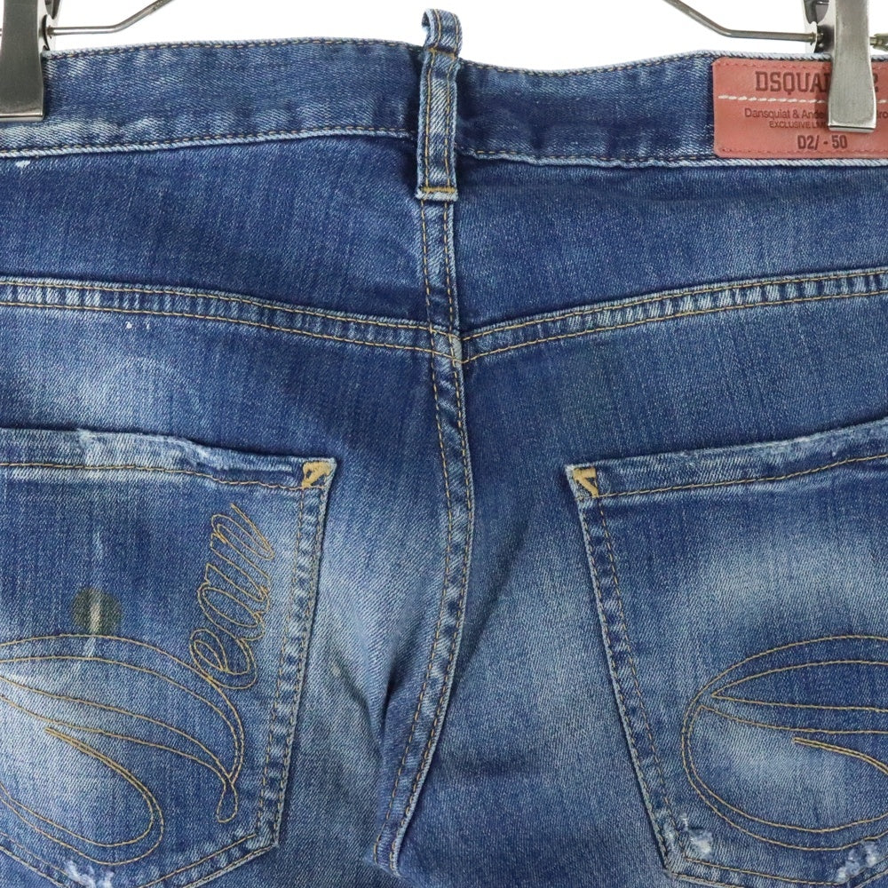 DSQUARED2(ディースクエアード) 15SS CLEMENT JEAN ボタンフライ ダメージ加工 デニム ジーンズ スキニーパンツ インディゴ S74LA0703