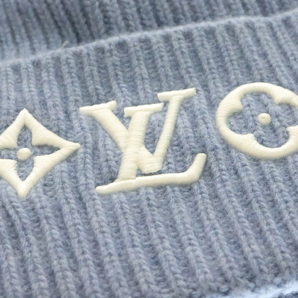 LOUIS VUITTON(ルイヴィトン) LV ヘッドライン ロゴ刺繍 ニット帽 ビーニー ブルー M79451