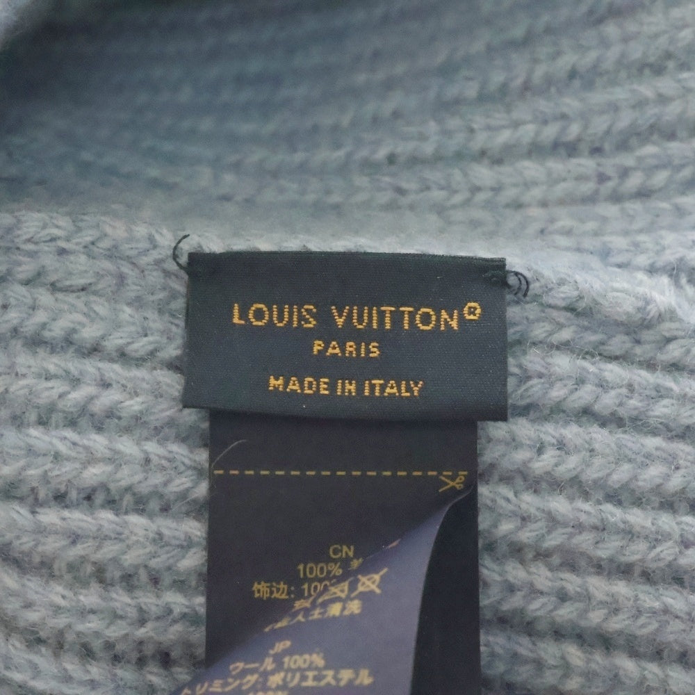 LOUIS VUITTON(ルイヴィトン) LV ヘッドライン ロゴ刺繍 ニット帽 ビーニー ブルー M79451
