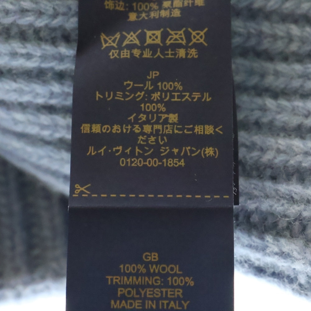LOUIS VUITTON(ルイヴィトン) LV ヘッドライン ロゴ刺繍 ニット帽 ビーニー ブルー M79451