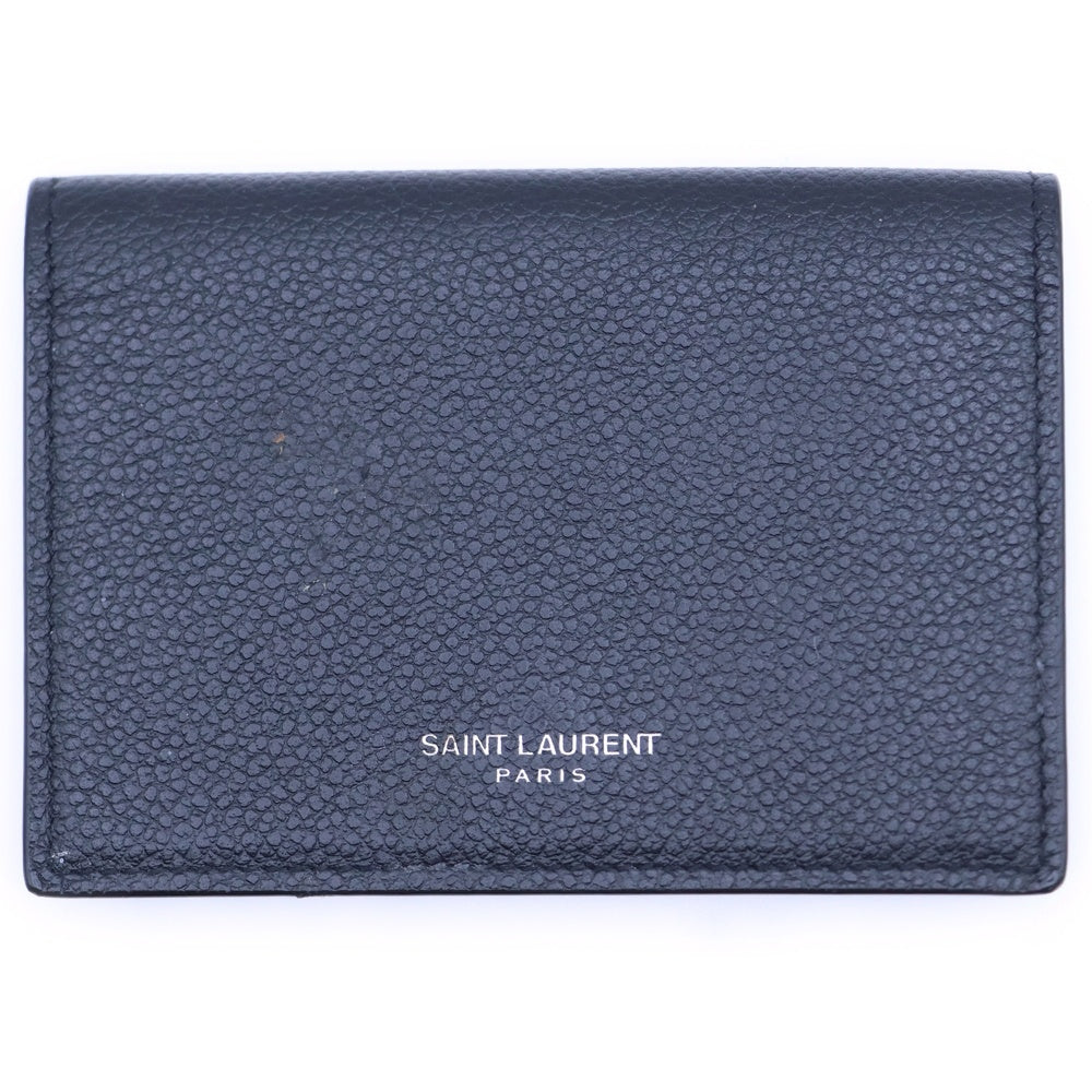 SAINT LAURENT PARIS(サンローランパリ) ロゴプリント レザーカードケース ブラック 360433