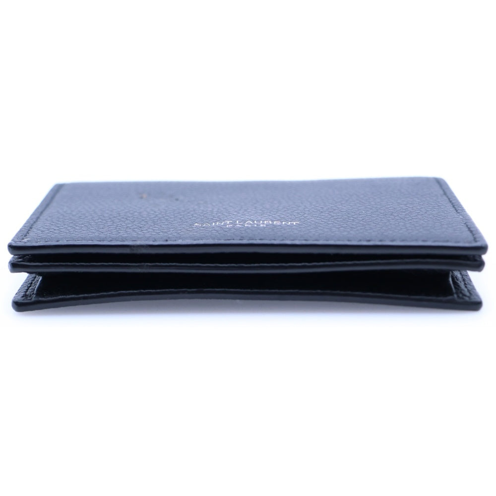 SAINT LAURENT PARIS(サンローランパリ) ロゴプリント レザーカードケース ブラック 360433