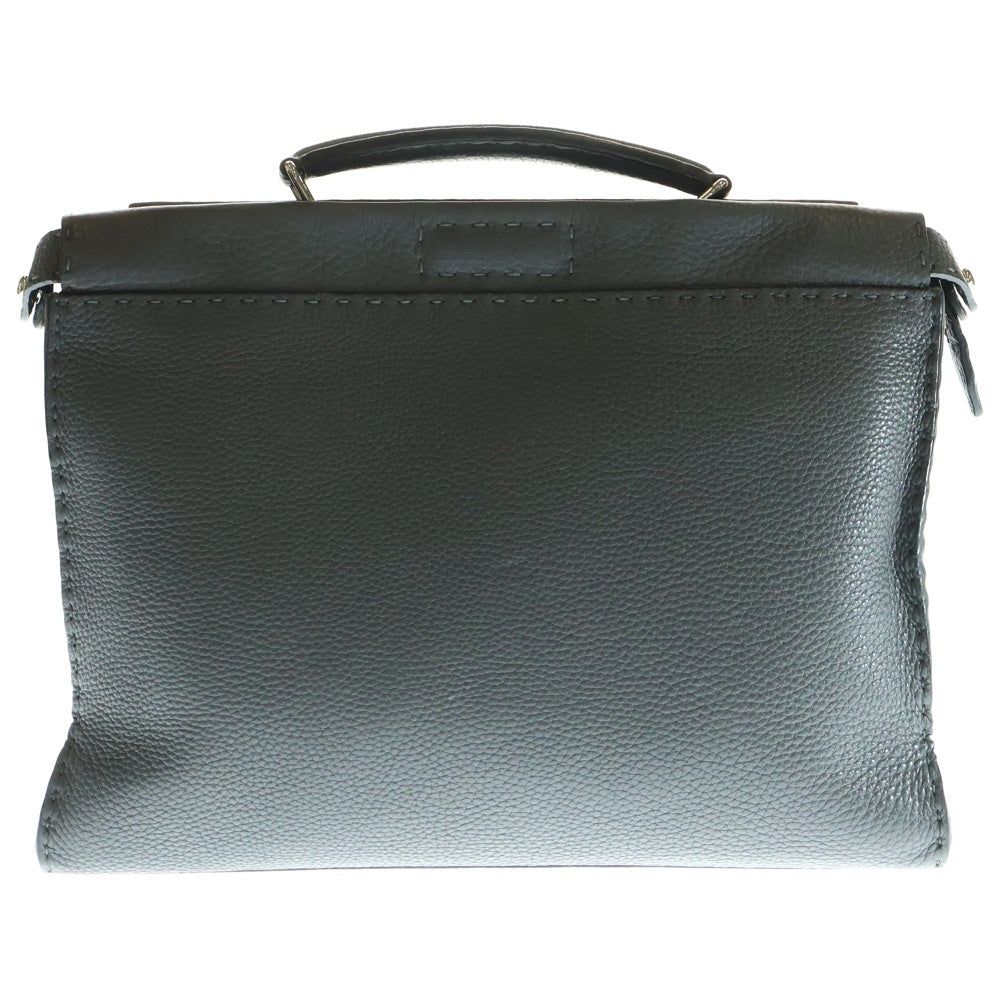 FENDI(フェンディ) ピーカブー フィット レザー ビジネスバッグ ブリーフバッグ ブラック