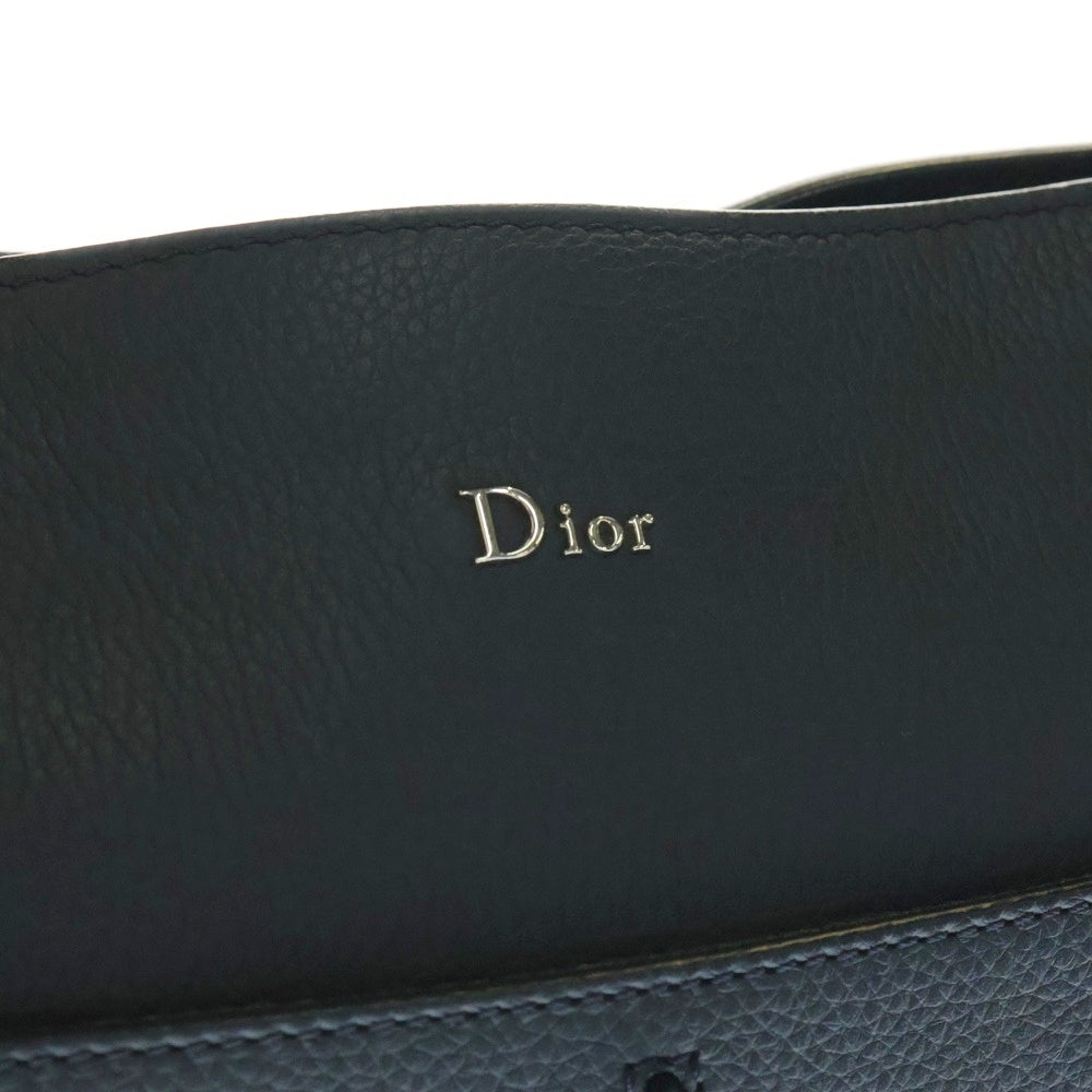 DIOR(ディオール) CD LEATHER CLUCH カーフスキン レザー メタルロゴ クラッチバッグ ブラック