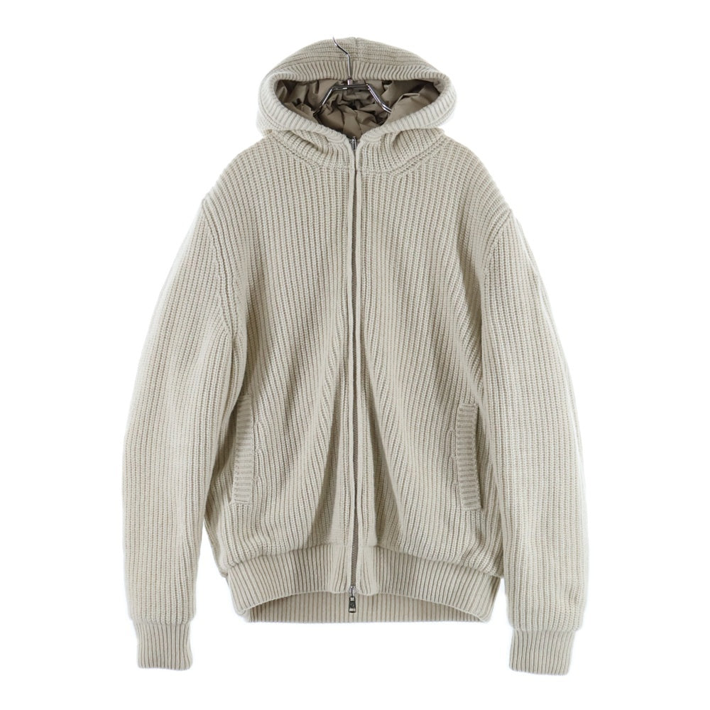 MONCLER(モンクレール) 24AW Reversible Wool Blend Sweatshirt リバーシブル ウール ニット ダウン ジャケット ベージュ J20919B00035
