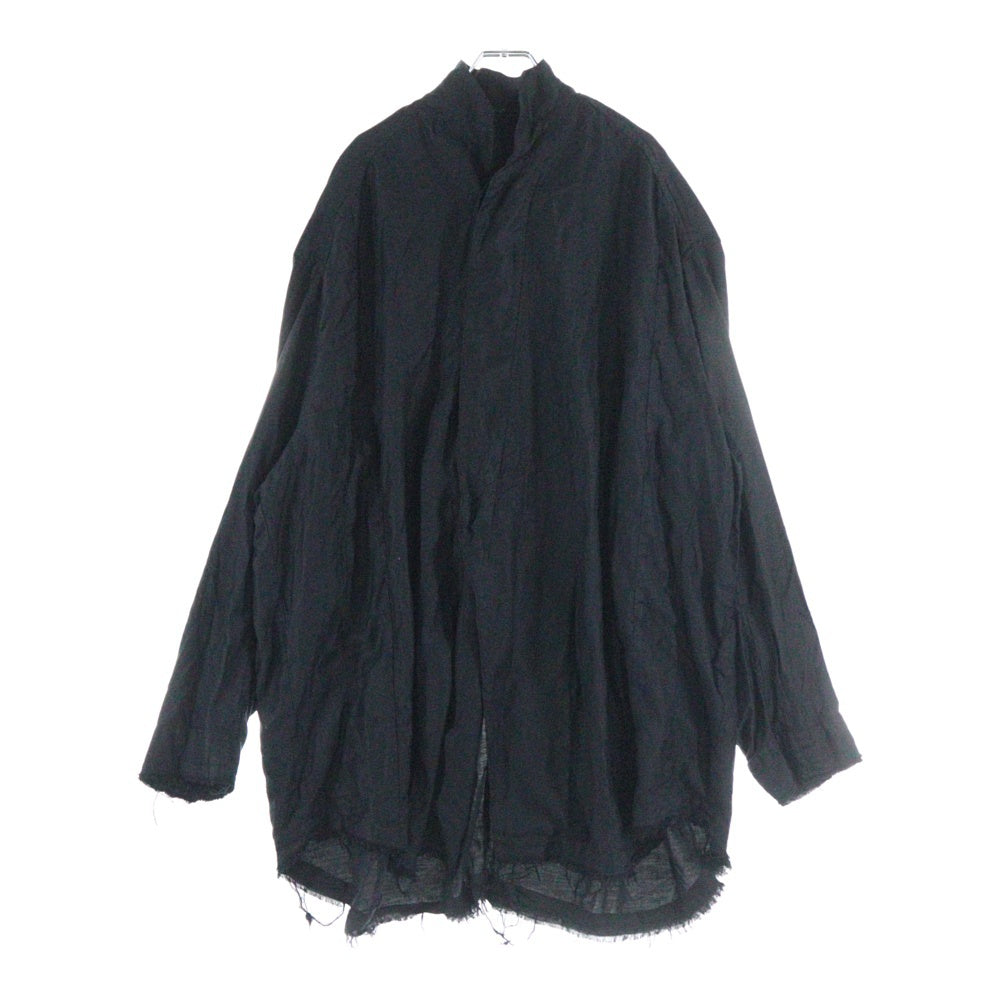 JULIUS(ユリウス) Grunge Overshirt グランジ オーバーサイズ コットン シルクツイル 長袖シャツ ブラック 887SHM5
