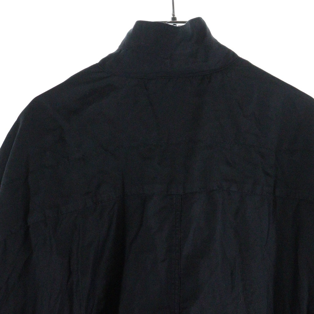 JULIUS(ユリウス) Grunge Overshirt グランジ オーバーサイズ コットン シルクツイル 長袖シャツ ブラック 887SHM5