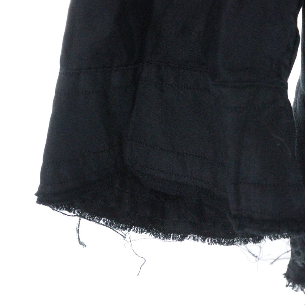 JULIUS(ユリウス) Grunge Overshirt グランジ オーバーサイズ コットン シルクツイル 長袖シャツ ブラック 887SHM5