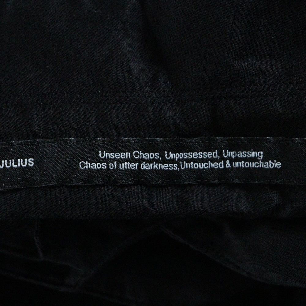 JULIUS(ユリウス) Grunge Overshirt グランジ オーバーサイズ コットン シルクツイル 長袖シャツ ブラック 887SHM5