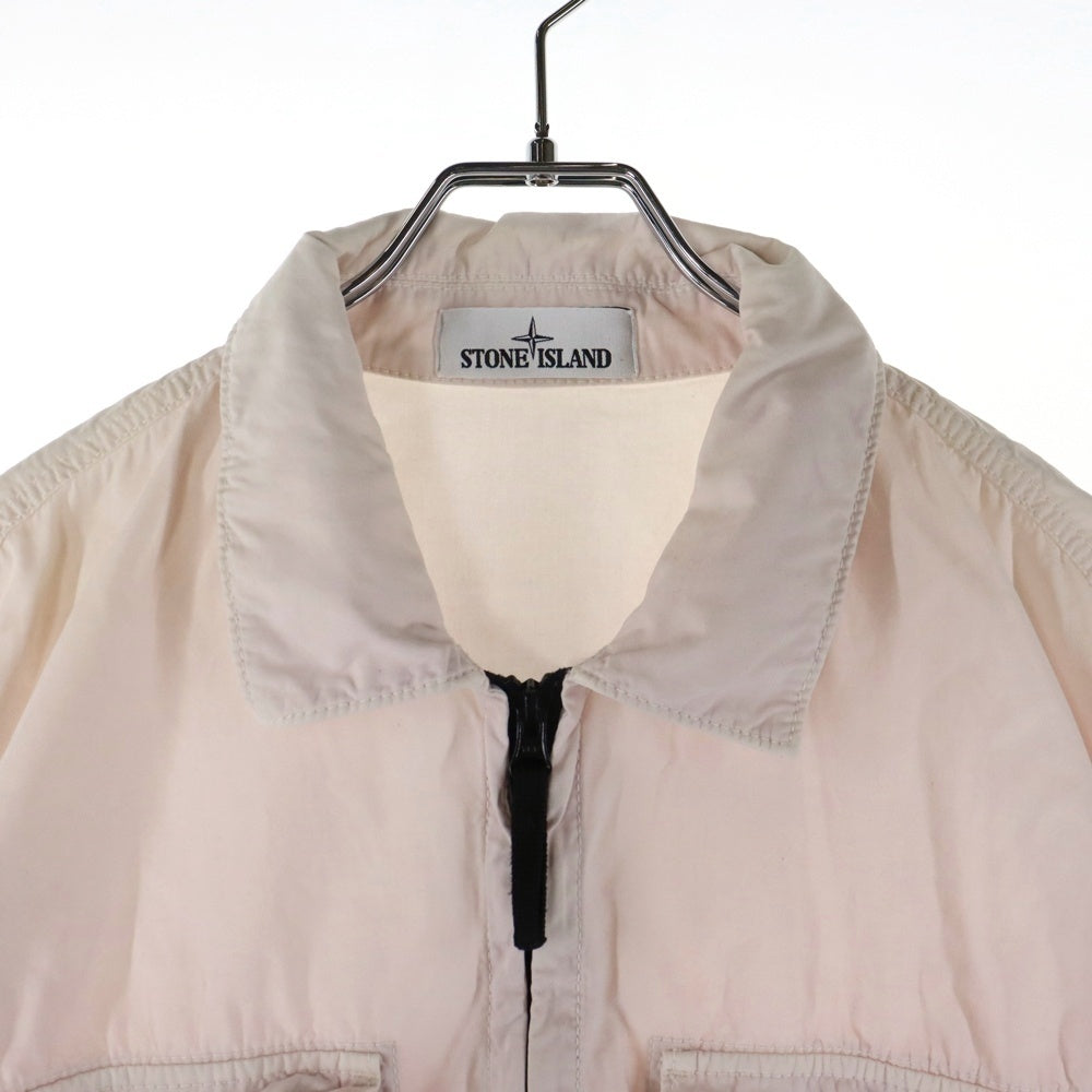 STONE ISLAND(ストーンアイランド) 22SS オールドトリートメント コットン ジップ シャツジャケット ホワイト 7615114WN