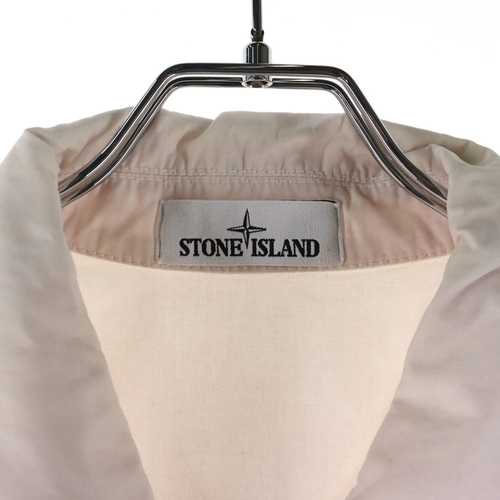 STONE ISLAND(ストーンアイランド) 22SS オールドトリートメント コットン ジップ シャツジャケット ホワイト 7615114WN