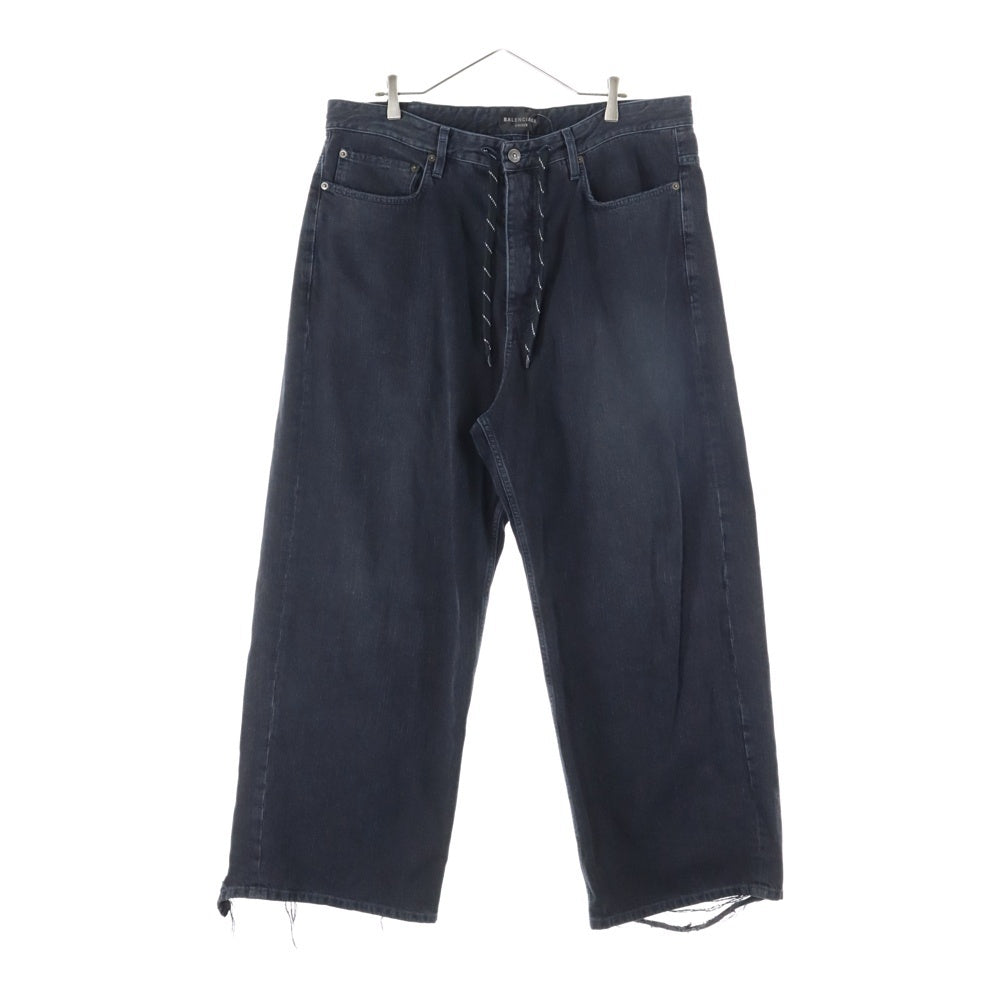 BALENCIAGA(バレンシアガ) 24SS Drawstring Baggy Jeans ドローストリング バギー ワイド デニムパンツ ブラック 786643 TQW59