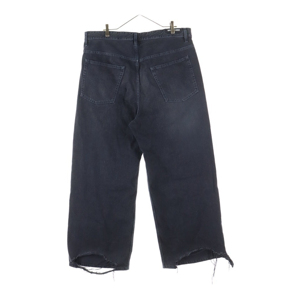 BALENCIAGA(バレンシアガ) 24SS Drawstring Baggy Jeans ドローストリング バギー ワイド デニムパンツ ブラック 786643 TQW59