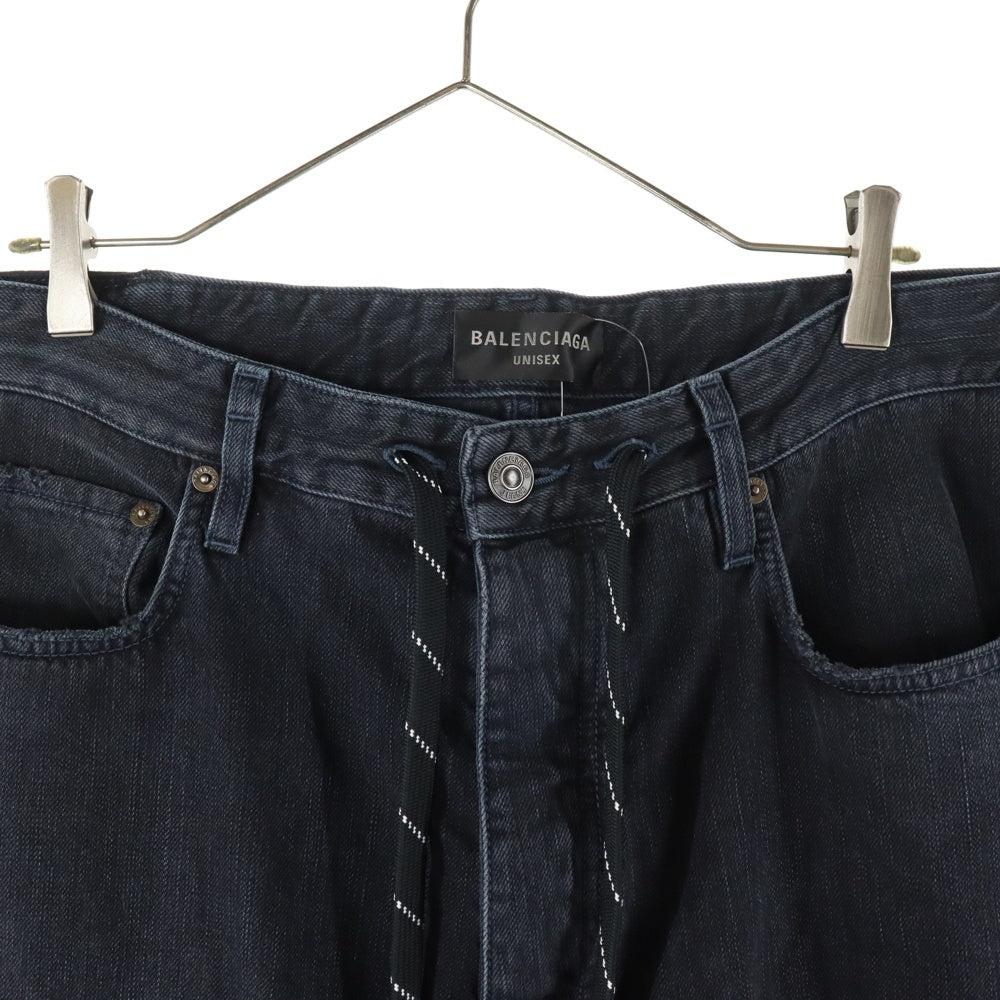 BALENCIAGA(バレンシアガ) 24SS Drawstring Baggy Jeans ドローストリング バギー ワイド デニムパンツ ブラック 786643 TQW59