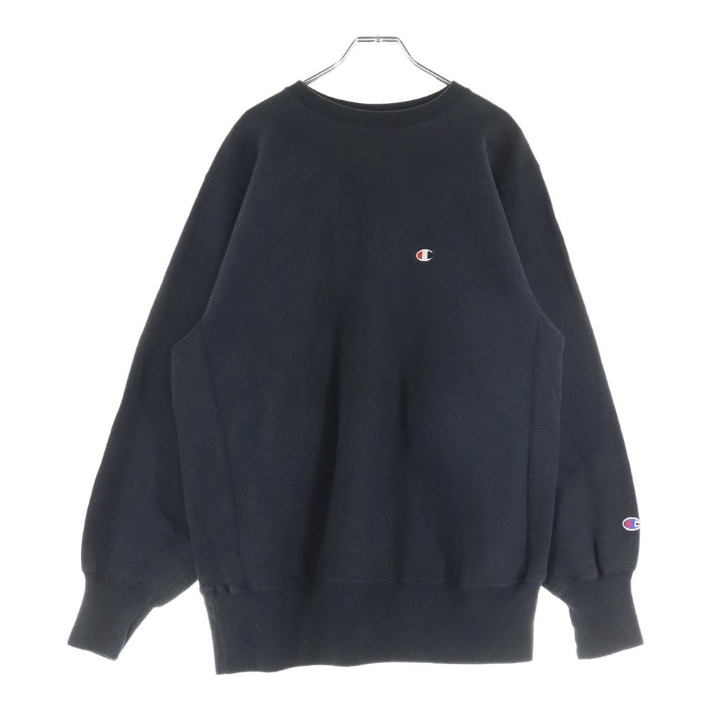 CHAMPION(チャンピオン) 90S VINTAGE REVERSE WEAVE ヴィンテージ リバースウェーブ 刺繍タグ 目あり クルーネック スウェットトレーナー ブラック