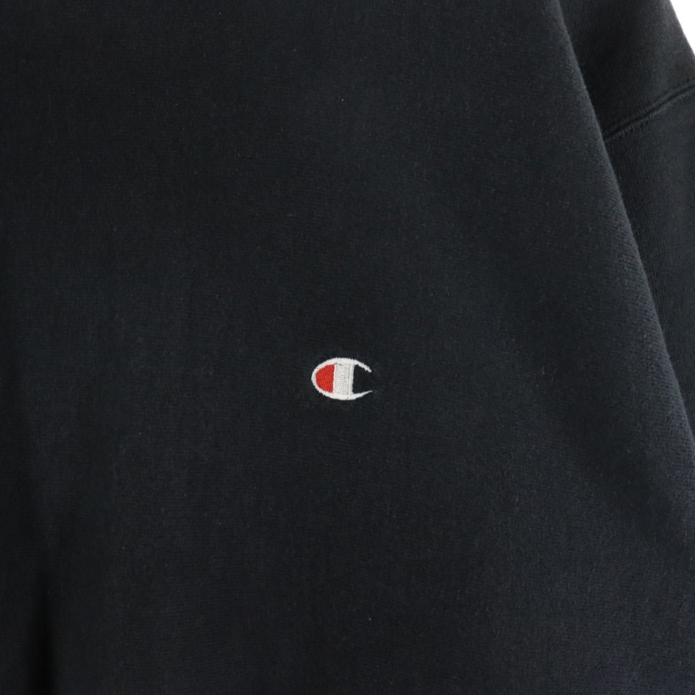 CHAMPION(チャンピオン) 90S VINTAGE REVERSE WEAVE ヴィンテージ リバースウェーブ 刺繍タグ 目あり クルーネック スウェットトレーナー ブラック