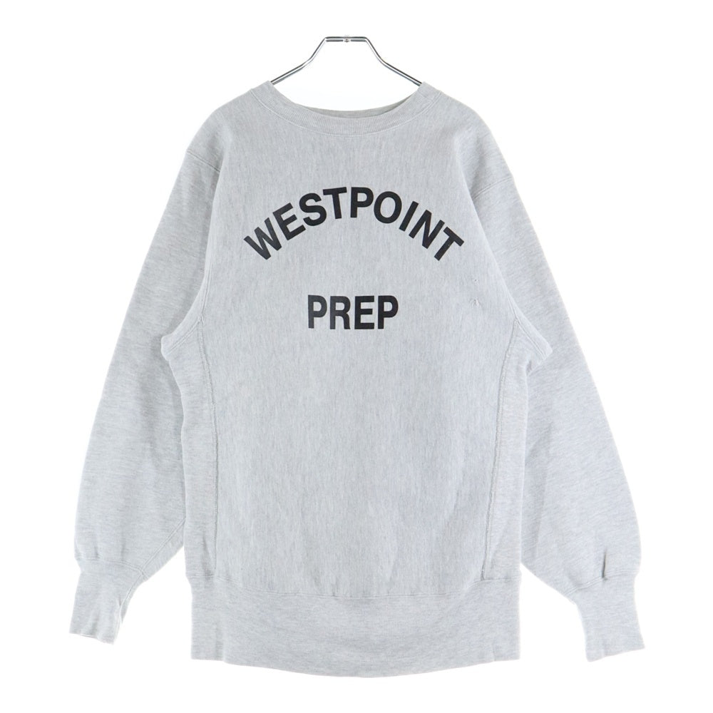 CHAMPION(チャンピオン) 90S VINTAGE REVERSE WEAVE WESTPOINT PREP ヴィンテージ リバースウェーブ 刺繍タグ プリント クルーネック スウェットトレーナー グレー