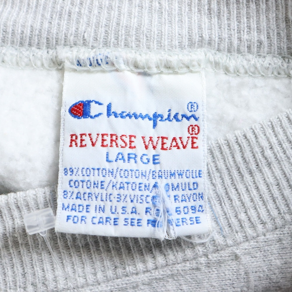 CHAMPION(チャンピオン) 90S VINTAGE REVERSE WEAVE WESTPOINT PREP ヴィンテージ リバースウェーブ 刺繍タグ プリント クルーネック スウェットトレーナー グレー