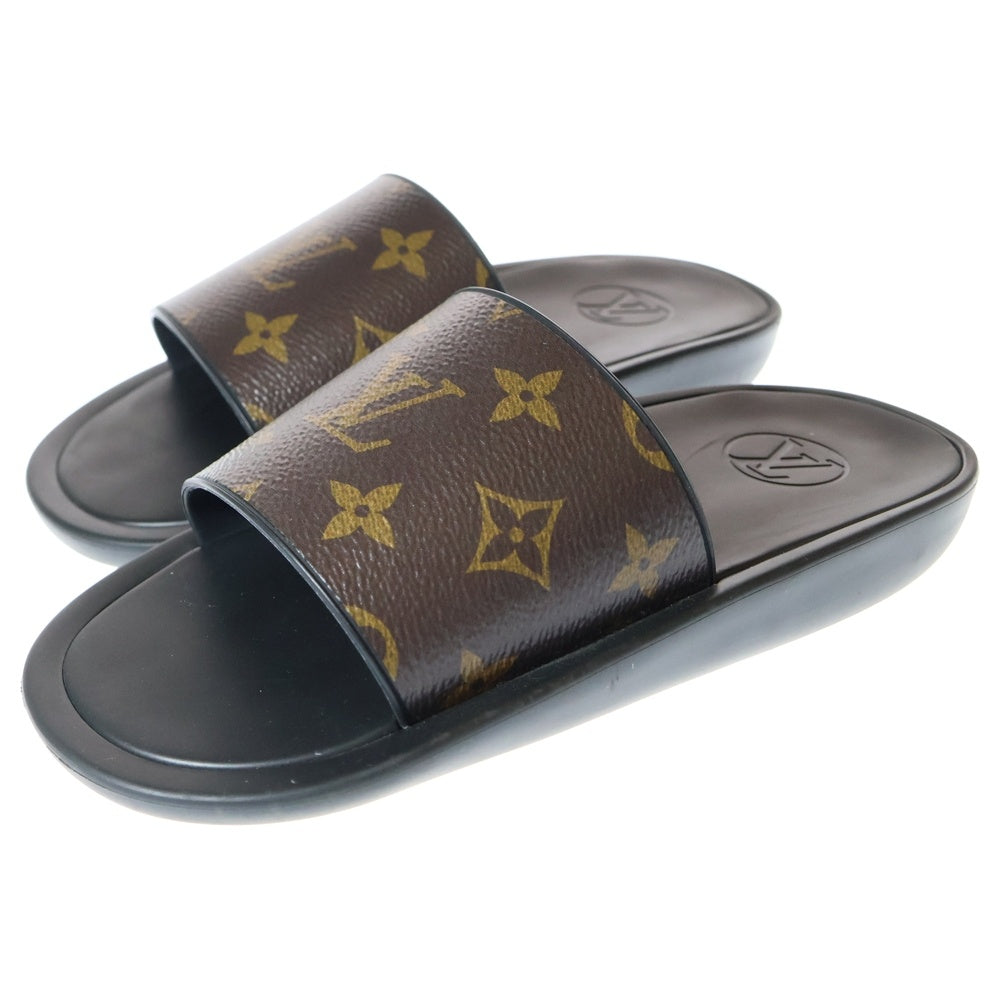 LOUIS VUITTON(ルイヴィトン) サンバスライン モノグラム フラット ミュール サンダル ブラック/ブラウン レディース