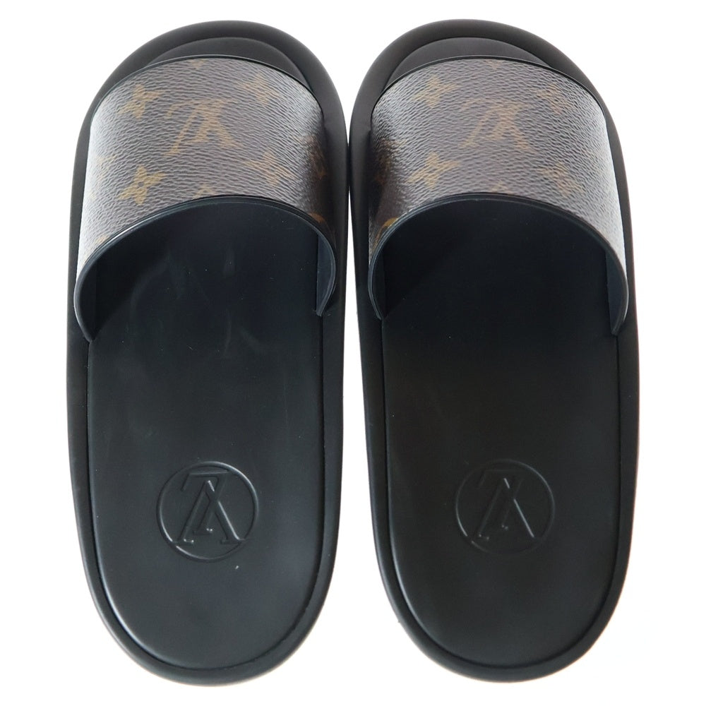 LOUIS VUITTON(ルイヴィトン) サンバスライン モノグラム フラット ミュール サンダル ブラック/ブラウン レディース
