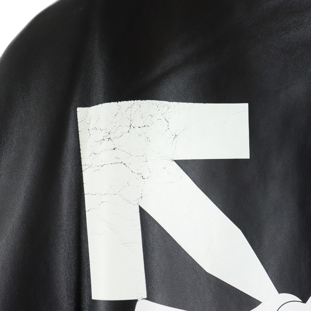 OFF-WHITE(オフホワイト) 20AW Leather Agreement Logo Bomber Jacket ロゴプリント レザー アグリーメント ボンバージャケット ブルゾン ブラック OMJA055F20LEA001
