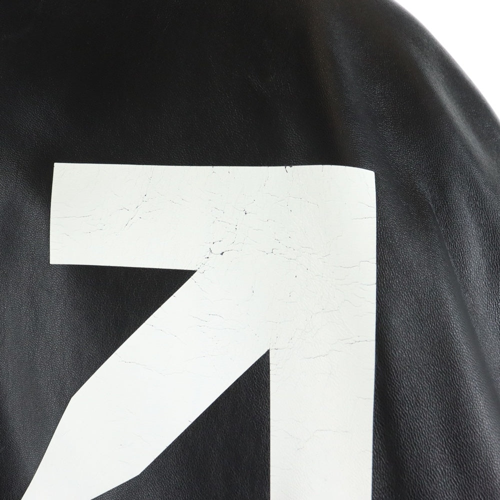 OFF-WHITE(オフホワイト) 20AW Leather Agreement Logo Bomber Jacket ロゴプリント レザー アグリーメント ボンバージャケット ブルゾン ブラック OMJA055F20LEA001