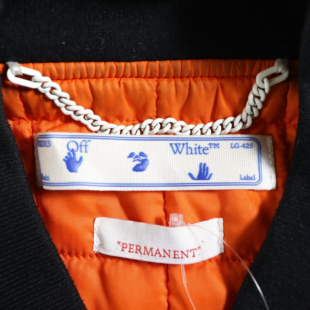 OFF-WHITE(オフホワイト) DIAG TAB BOMBER JACKET フロントロゴ プリント ダイアグ タブ ボンバージャケット ブルゾン ブラック OMEH04C99FAB001