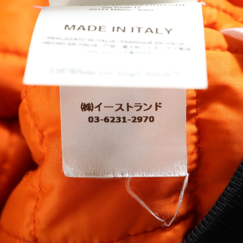 OFF-WHITE(オフホワイト) DIAG TAB BOMBER JACKET フロントロゴ プリント ダイアグ タブ ボンバージャケット ブルゾン ブラック OMEH04C99FAB001