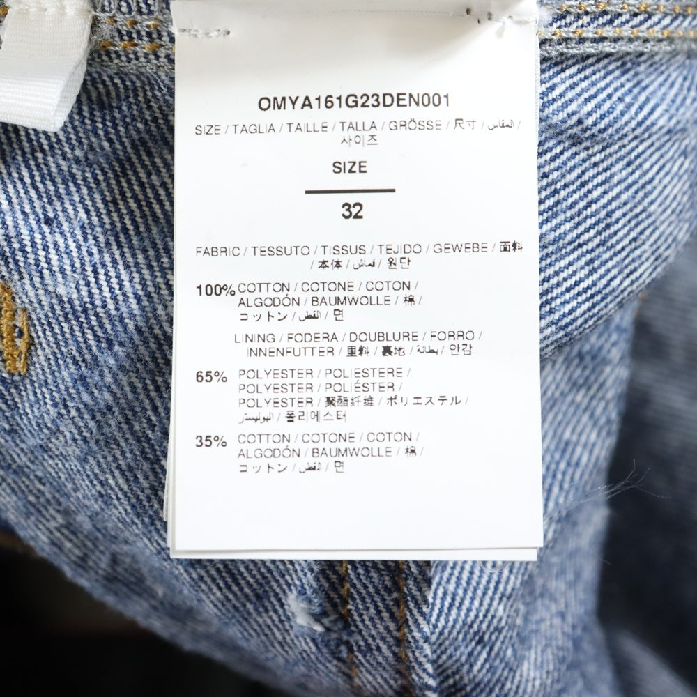 OFF-WHITE(オフホワイト) 23AW Blue Flared Jeans In Maiolica Print 総柄 マヨリカプリント フレアデニムパンツ インディゴ OMYA161G23DEN001