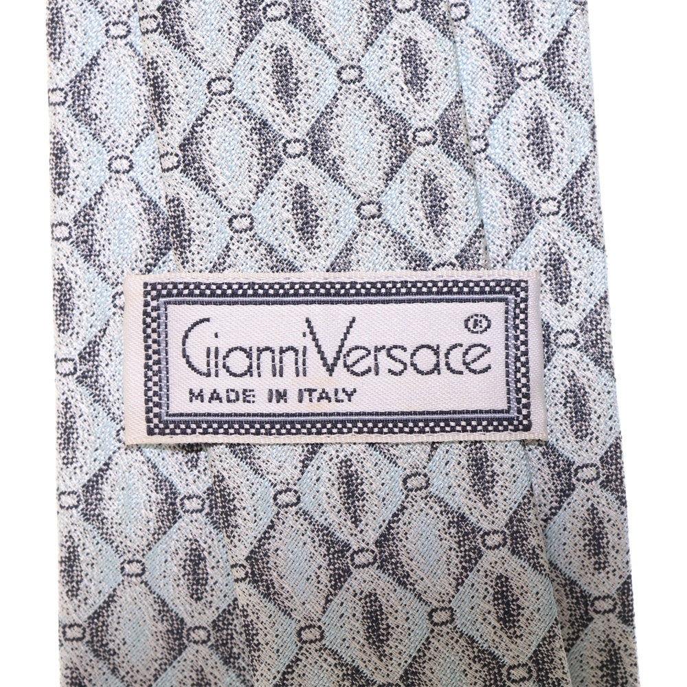 GIANNI VERSACE(ジャンニ ヴェルサーチ) 総柄 シルク ネクタイ ライトグリーン