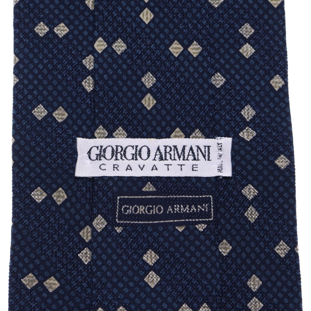 GIORGIO ARMANI(ジョルジオアルマーニ) 総柄 シルク レーヨン ネクタイ ネイビー