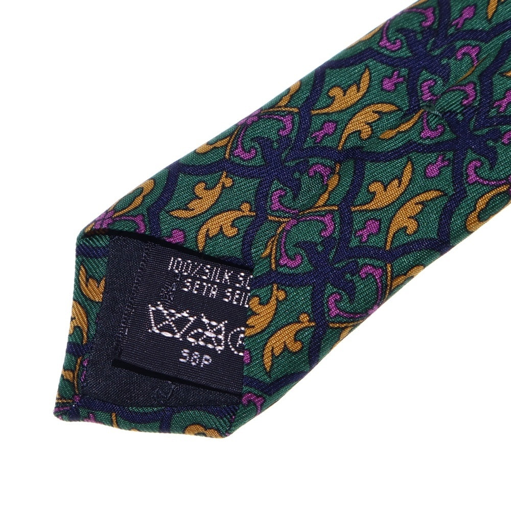dunhill(ダンヒル) 総柄 シルク ネクタイ グリーン