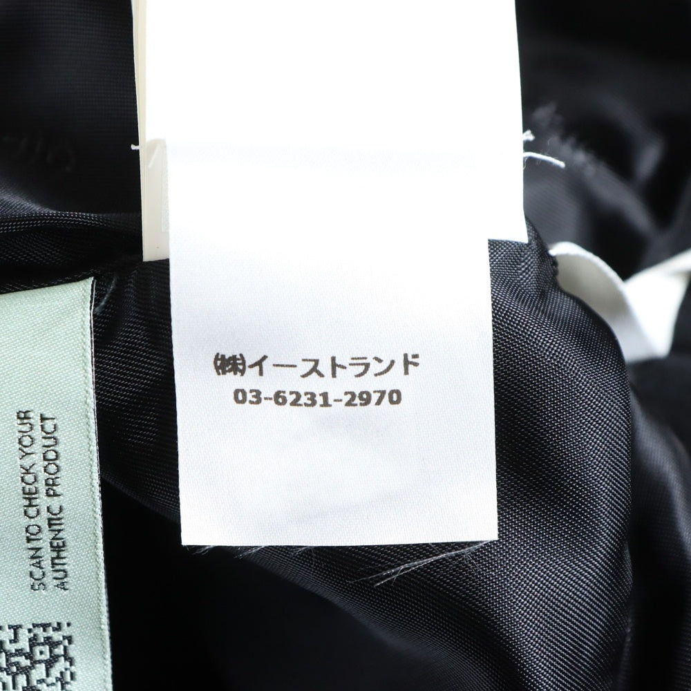 OFF-WHITE(オフホワイト) 20AW Long Double Breasted Coat ピークドラペル ウール混 ダブル ブレステッド ロング チェスターコート ブラック OMER003E20FAB0011001