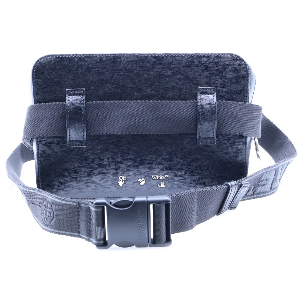 OFF-WHITE(オフホワイト) Diag Leather Buckle Belt Hipsack レザー ショルダーバッグ ボディバッグ ブラック