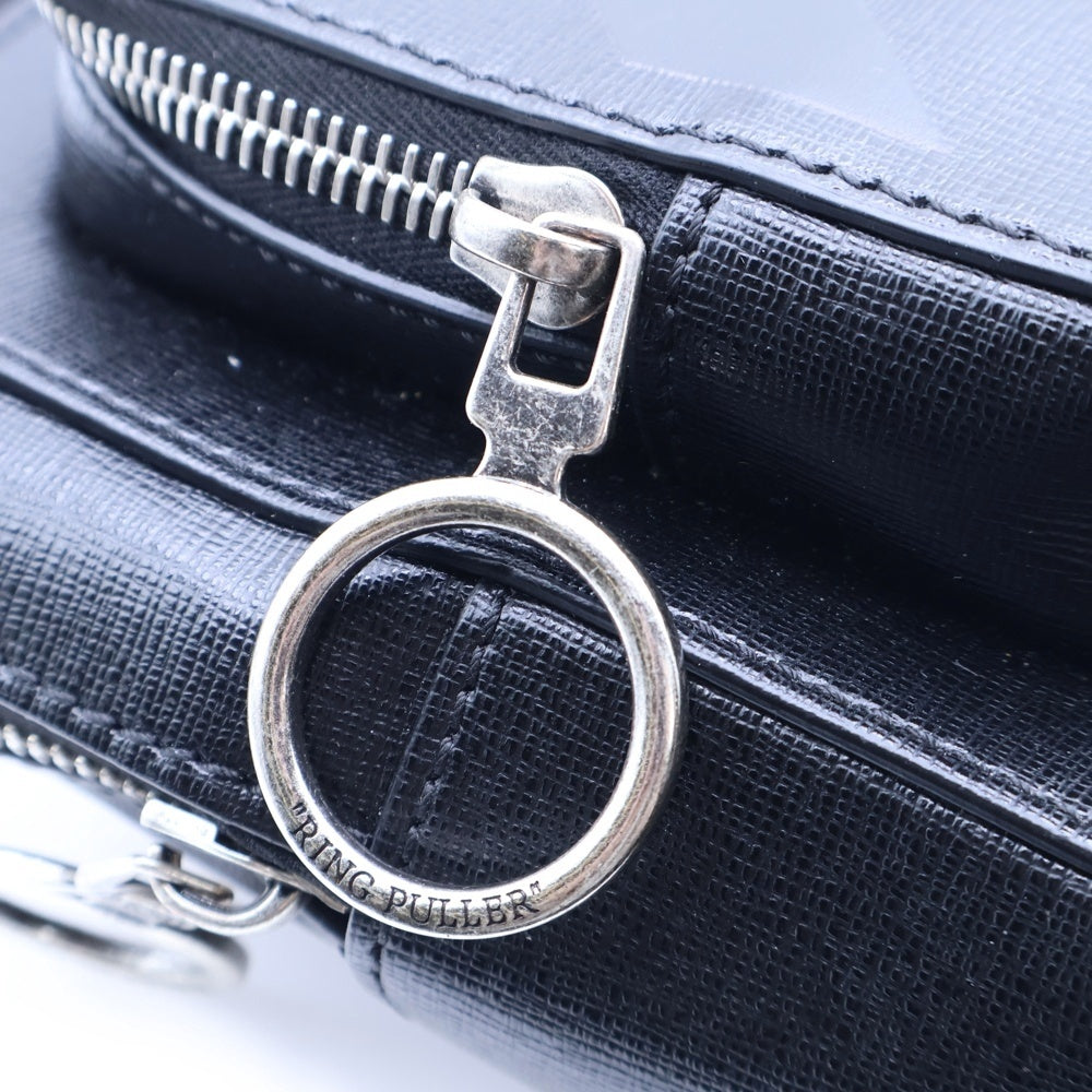 OFF-WHITE(オフホワイト) Diag Leather Buckle Belt Hipsack レザー ショルダーバッグ ボディバッグ ブラック