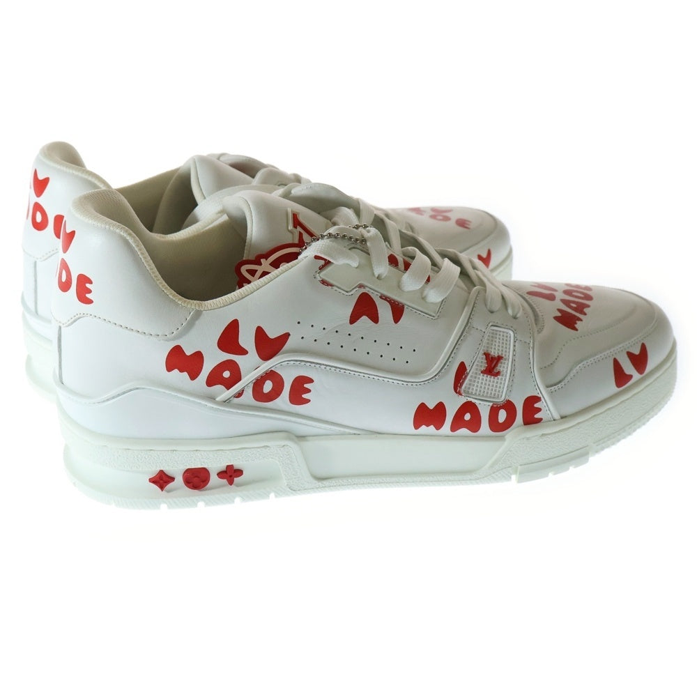 LOUIS VUITTON(ルイヴィトン) ×NIGO ニゴー LVトレイナーライン レザーローカットスニーカー ホワイト/レッド FD0291
