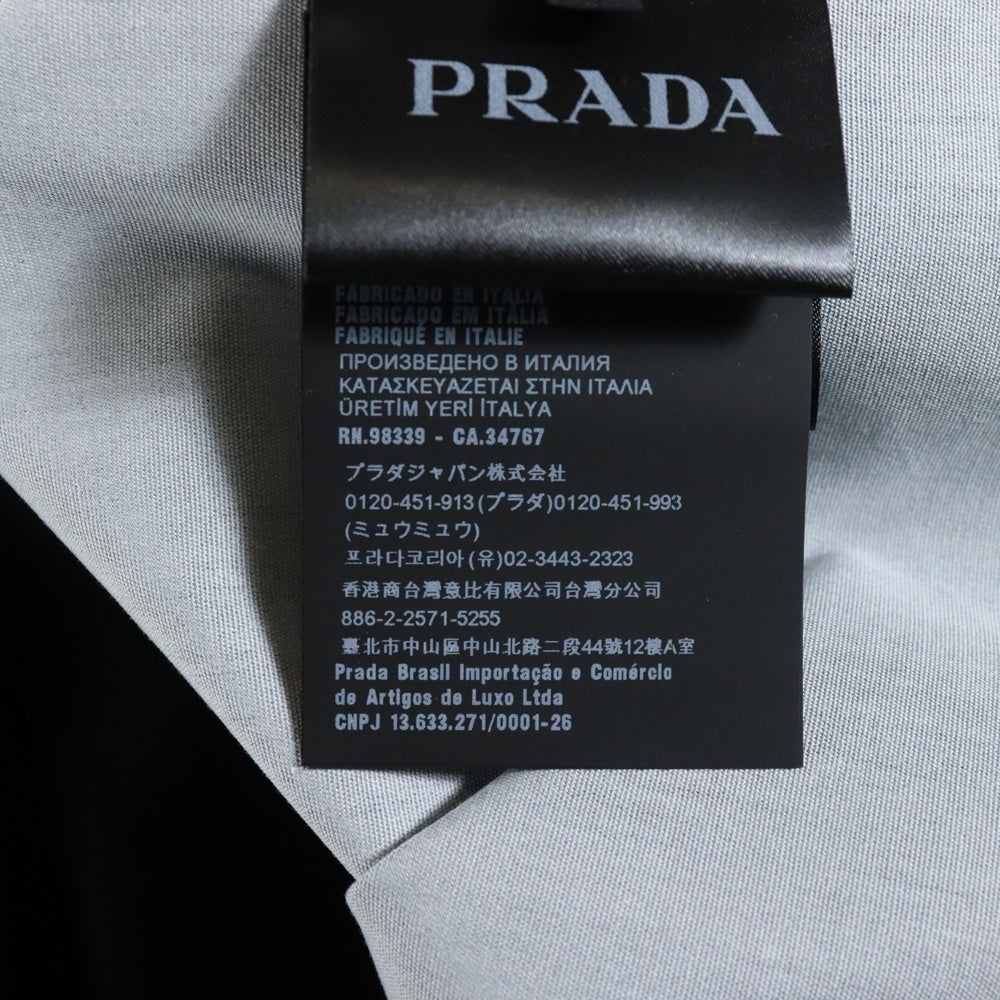 PRADA(プラダ) 23SS フロントトライアングルロゴ オープンカラー 半袖アロハシャツ ブラック UCS438 S231 4MM